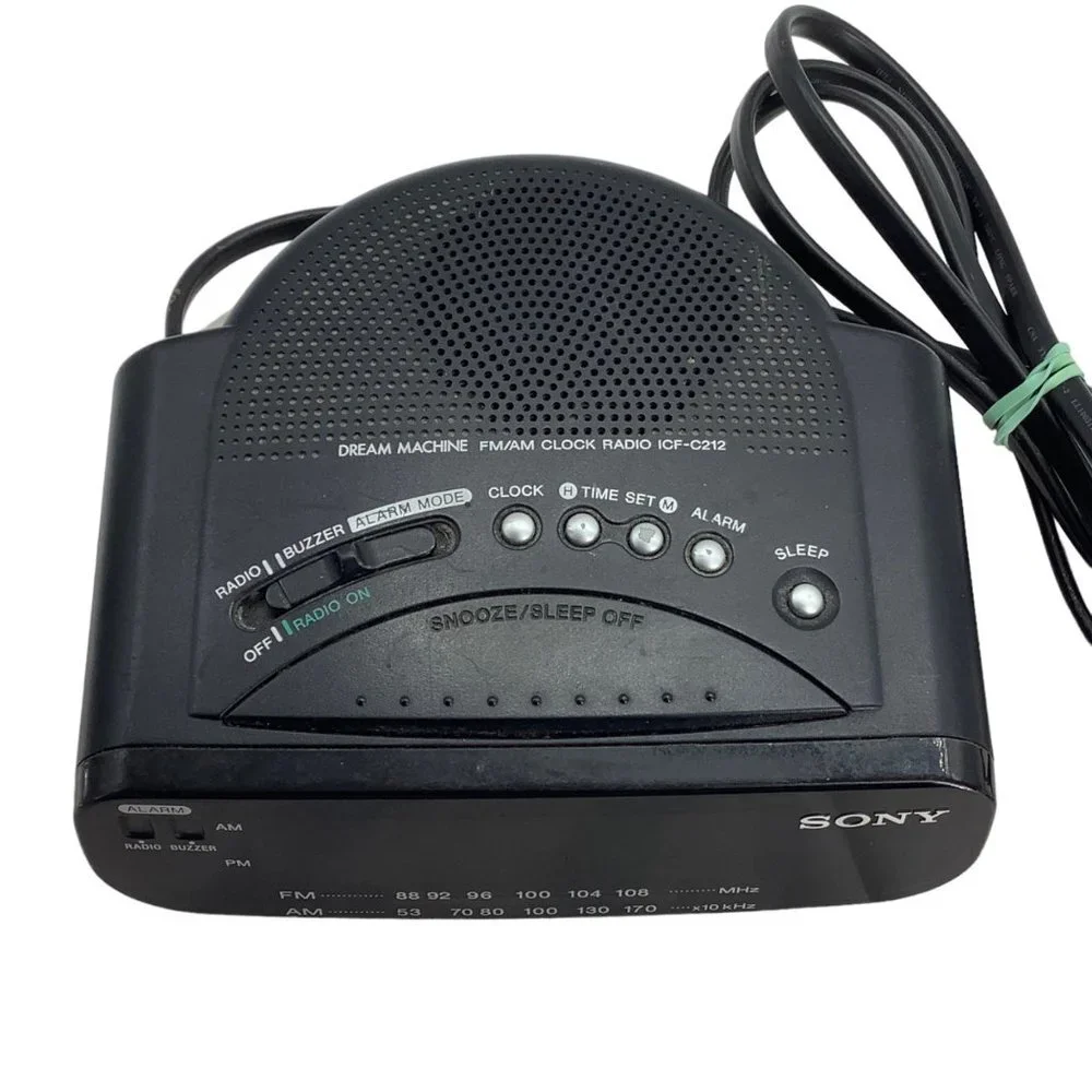 Vtg Sony Dream Machine Alarm Clock FM AM Radio ICF- C212 Black Tested‎
